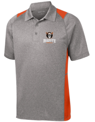 MSFZ ST665 Sport-Tek® Heather Colorblock Contender™ COACHES Polo Embroidered with name (Grey /Orange trace)