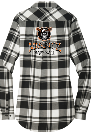 MSFZ LW668  Port Authority® Women's Plaid Flannel Tunic (WHT/BLK)