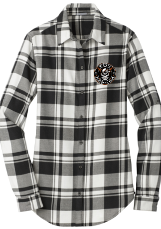 MSFZ LW668  Port Authority® Women's Plaid Flannel Tunic (WHT/BLK)