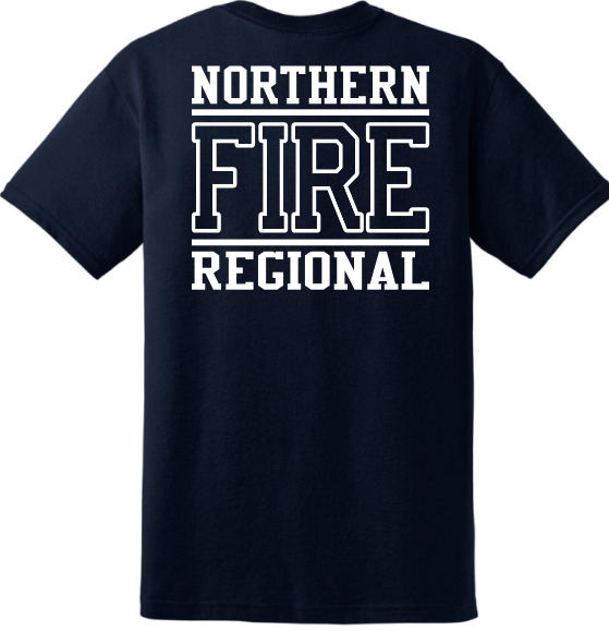 NRFD 8000 Gildan® WHITE DESIGN - (NAVY) BLACK DESIGN DryBlend® 50 Cotton/50 Poly T-Shirt