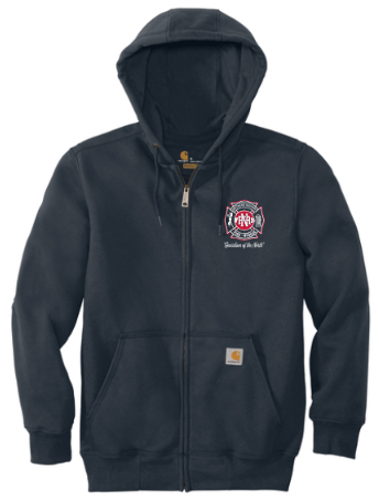NRFD CT100614  Carhartt® Rain Defender® Paxton Heavyweight Hooded Zip-Front Sweatshirt (NAVY) EMBROIDERED